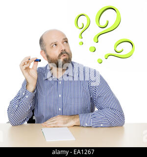 man with question mark Stock Photo