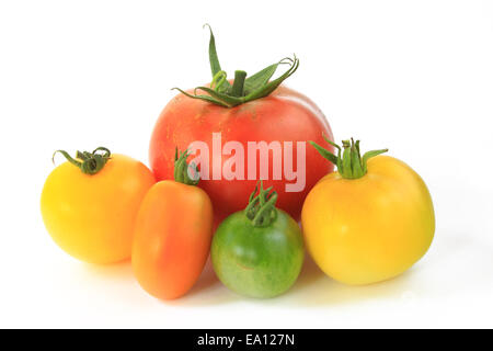 Various types of tomatoes Stock Photo