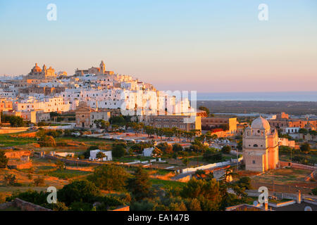 Ostuni village at sunrise, Brindisi, Puglia, Italy Stock Photo
