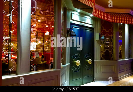 old fashioned exterior of a upscale bar Stock Photo