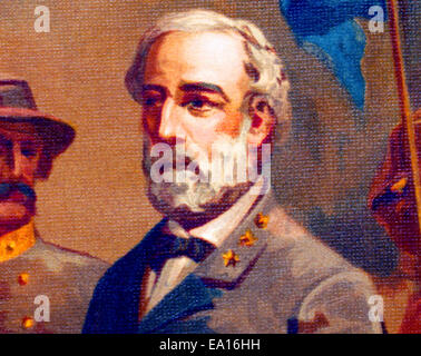 Vintage print depicting Robert E Lee Stock Photo - Alamy