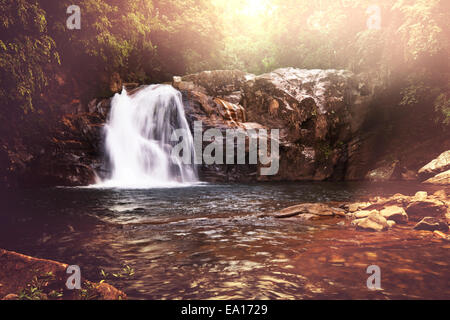 Waterfall on Sri Lanka Stock Photo