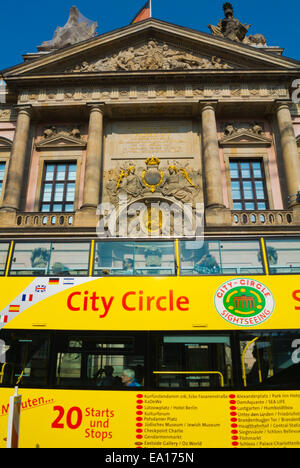 Open top sightseeing tour bus, Unter den Linden street, Mitte district, central Berlin, Germany Stock Photo