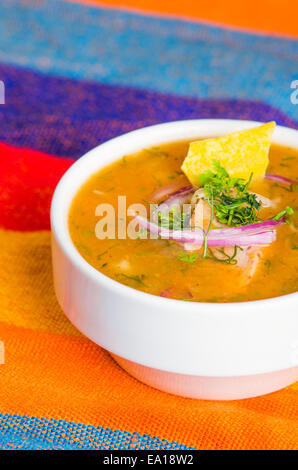 Delicious encebollado fish stew from Ecuador Stock Photo