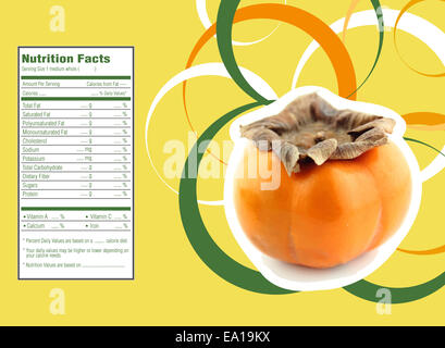 persimmon fruit nutrition facts Stock Photo