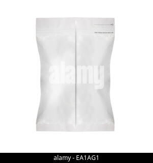 White Blank Foil Food Bag Stock Photo