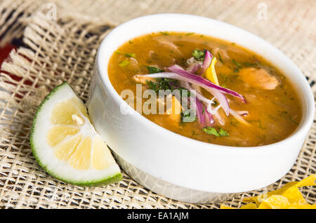 Delicious encebollado fish stew from Ecuador Stock Photo