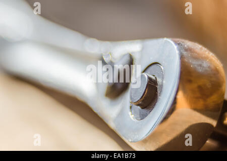 wrench tool closeup Stock Photo