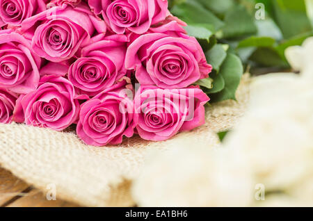 romantic bouquet of Ecuadorian pink roses Stock Photo