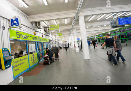 Interior of Broadmarsh Bus Station in Nottingham City before it was demolished, Nottinghamshire England UK Stock Photo