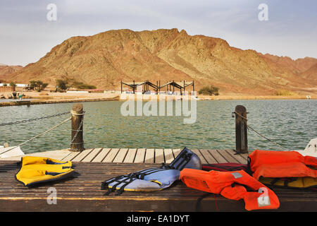 Boat mooring in  park Timna Stock Photo