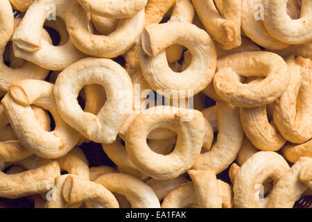 top view of tarallini bread sticks Stock Photo