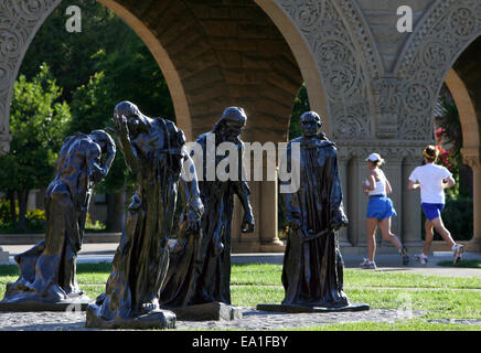 'The Burghers of Calais' bronze sculptures by Auguste Rodin at Stanford University in Palo Alto, California, USA Stock Photo
