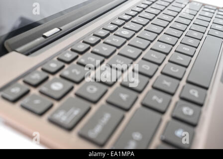 Modern laptop keyboard in perspective. Shallow DOF Stock Photo
