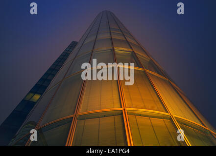 Skyscraper in düsseldorf at night Stock Photo