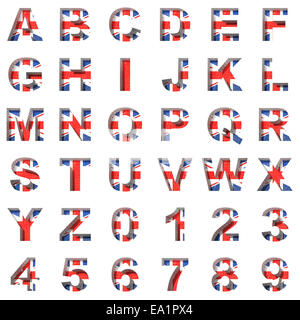 Great Britain alphabet on white background Stock Photo