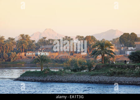 Evening atmosphere on the banks of the Nile Stock Photo