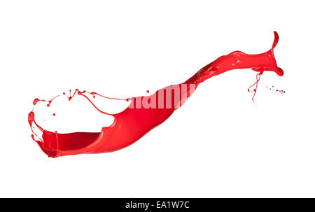 Red paint splash, isolated on white background Stock Photo