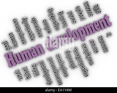 3d imagen Human development concept word cloud background Stock Photo