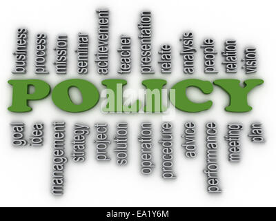 3d imagen policy concept word cloud background Stock Photo