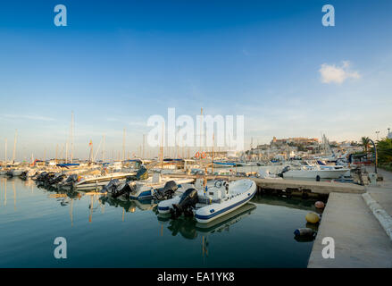 Fishing boats in Ibiza marina Stock Photo