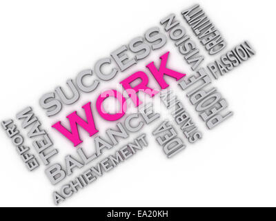 3d imagen Work concept word cloud background Stock Photo