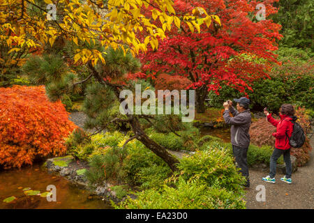 Autumn colors in Butchart Gardens, Victoria, Vancouver Island, British