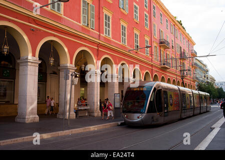 View on Place Massena and Galeries Lafayette, Nice, France. Stock Photo