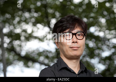 Kim Young-ha, a modern South Korean writer, at the Edinburgh International Book Festival 2014. Edinburgh, Scotland. Stock Photo