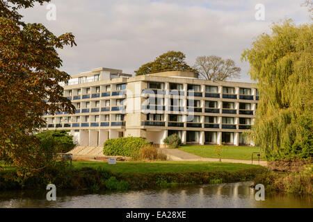 View of Wolfson College Oxford University from across the River Cherwell Oxfordshire UK Stock Photo