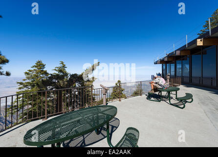 View terrace at the top of the Palm Springs Aerial Tramway, Riverside County, Southern California, USA Stock Photo
