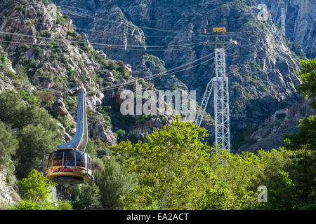 Rotating tram car on the Palm Springs Aerial Tramway, Palm Springs, Riverside County, Southern California, USA Stock Photo