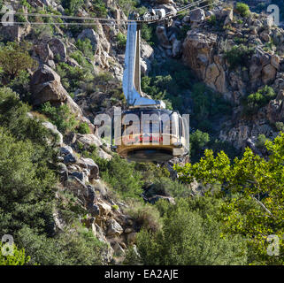 Rotating tram car on the Palm Springs Aerial Tramway, Palm Springs, Riverside County, Southern California, USA Stock Photo