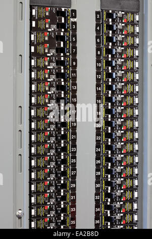 An electrical distribution and breakers Stock Photo