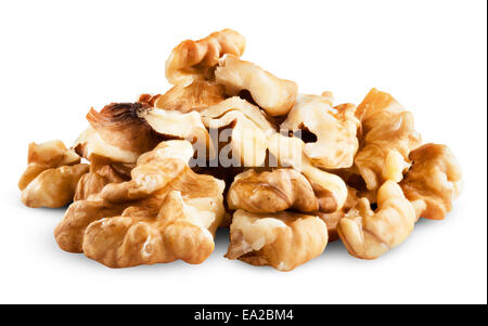 Walnuts isolated on a white background. Clipping Path Stock Photo