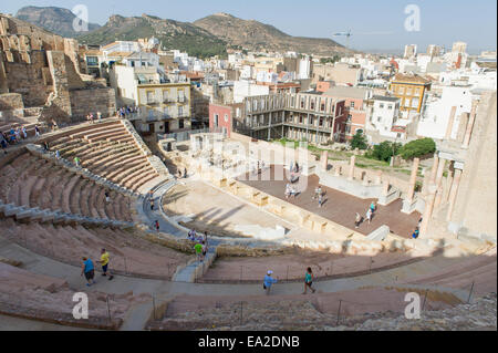 The Roman Theatre in Cartagena, Spain. Stock Photo