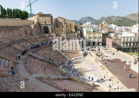 The Roman Theatre in Cartagena, Spain. Stock Photo