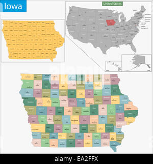 Iowa map Stock Photo