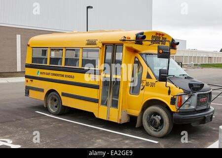 type a gmc north american short yellow school bus Saskatchewan Canada Stock Photo