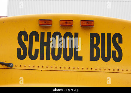 type a gmc north american short yellow school bus Saskatchewan Canada Stock Photo