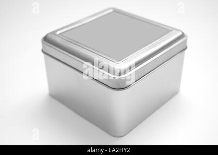 Silver box on isolated background Stock Photo - Alamy