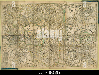 A historical plan or map of Edo, now Tokyo, showcasing the urban layout ...