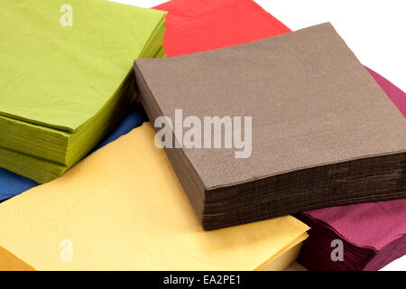 Pile of colorful napkin paper Stock Photo