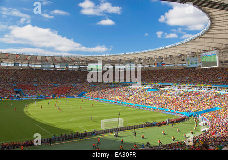 World Cup football match at Maracana stadium, Rio de Janeiro, Brazil, South America Stock Photo