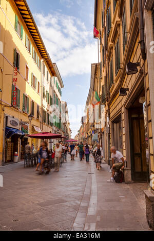 Corso Italia in the historic centre of Pisa, Tuscany, Italy, Europe Stock Photo