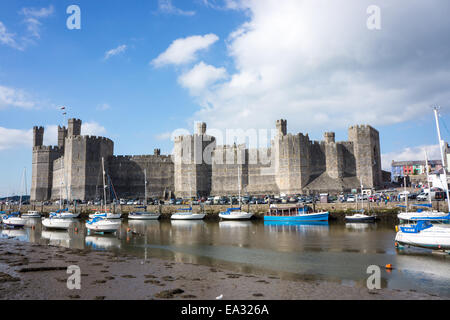 Caernarfon Castle, UNESCO World Heritage Site, Wales, United Kingdom, Europe Stock Photo