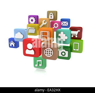 Application icons - Colorful tablet / mobile app icons Stock Photo