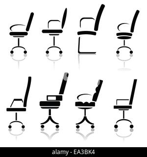 silhouettes of office chairs Stock Photo