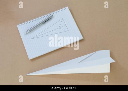 A close up shot of a paper plane Stock Photo