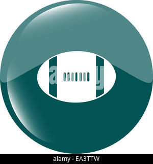Football ball icon web button Stock Photo